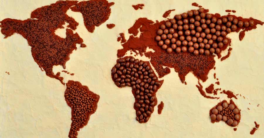 map of cocoa beans in the world 