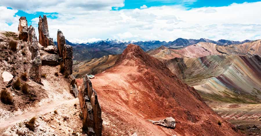 Palccoyo Rainbow Mountains with forest of stones, Peru