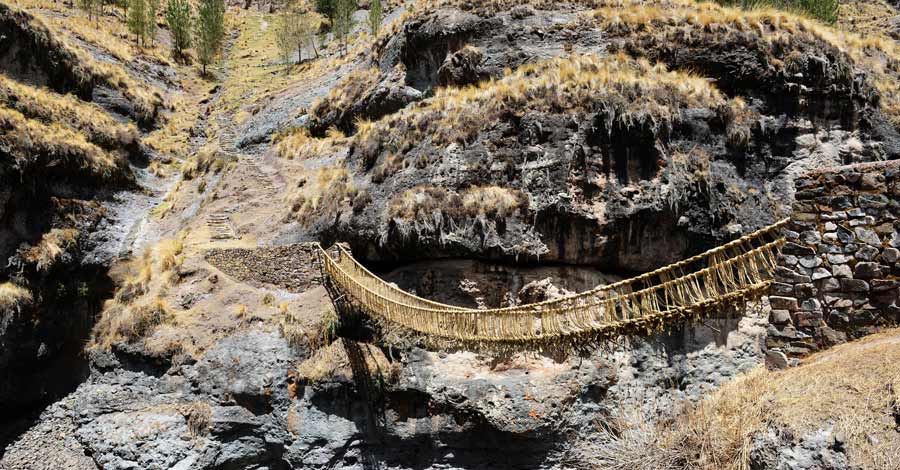 handrail of the Inca bridge of Q'eswachaka