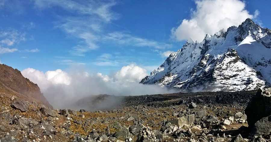 Salkantay trek, view of the Salkantay Pass