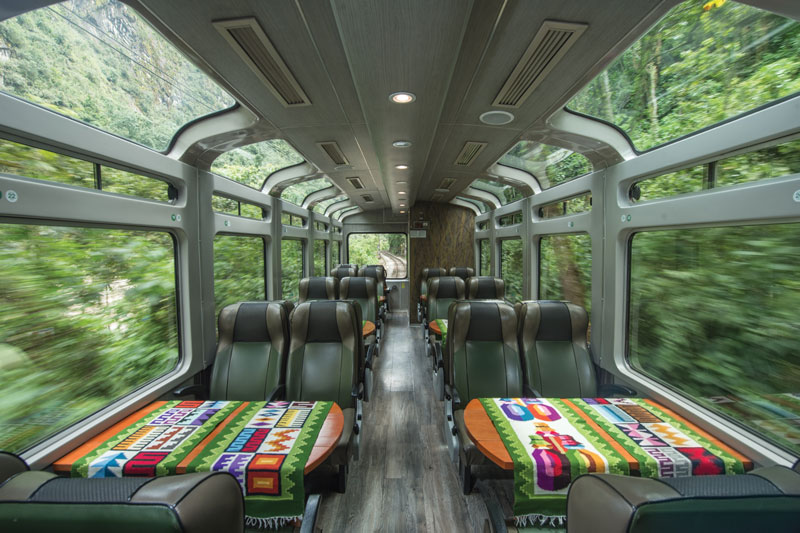 Interior of the Peru Luxury Train Vistadome