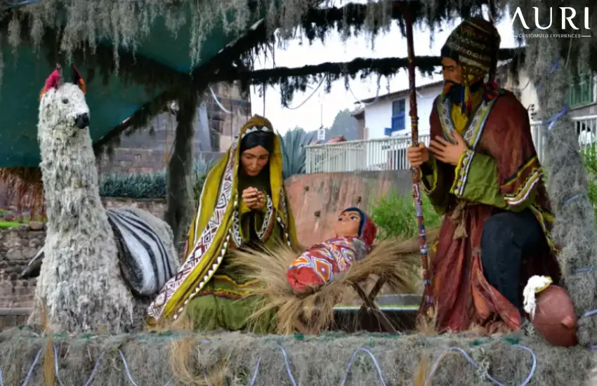 Native Scenes Christmas Cusco Peru