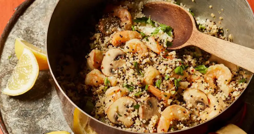 Peruvian quinoa recipe with mushrooms