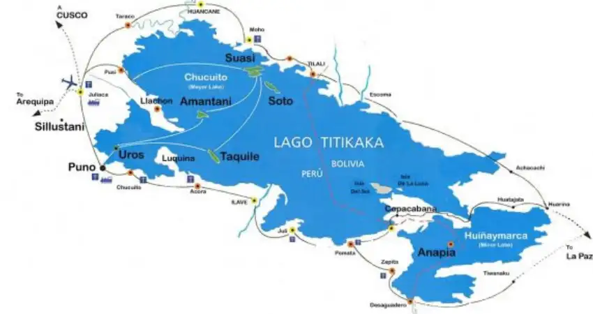 lake titicaca map geographical